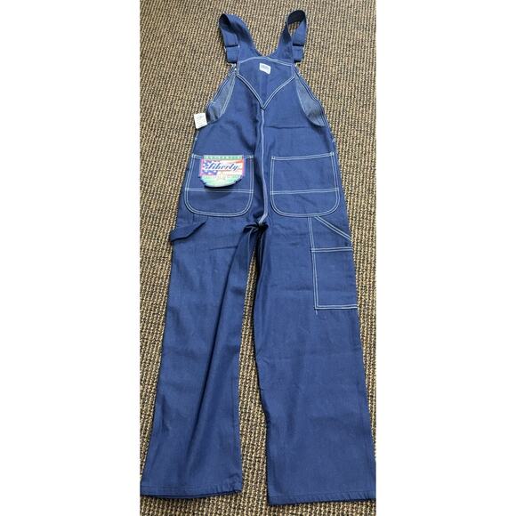 LIBERTY MEN'S SZ 34 x 30 BLUE JEAN BIB OVERALLS 100% COTTON DENIM NWT - Picture 2 of 8